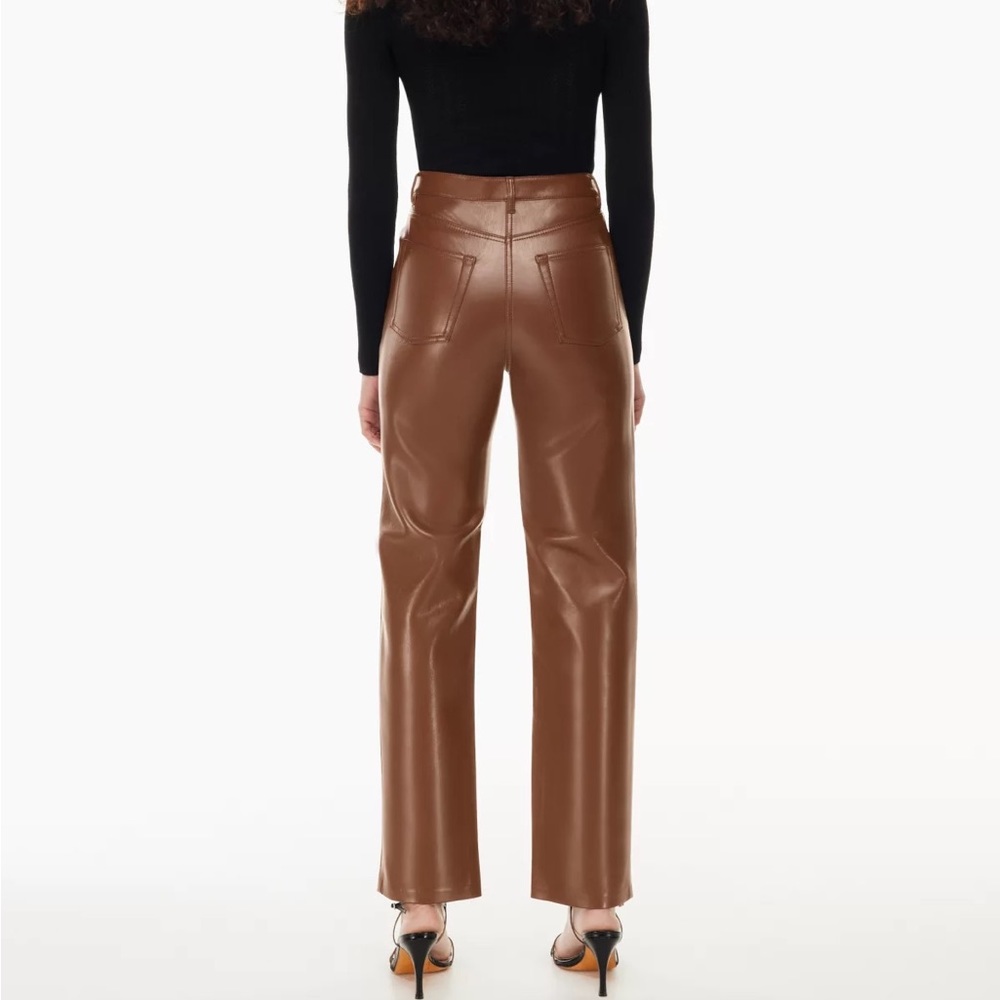 ARITZIA MELINA PANT REGULAR COGNAC SIZE 2 GOOD CONDITION LEATHER PANT